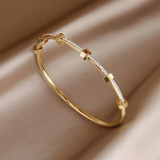 Gold Geometric Crystal Bangle